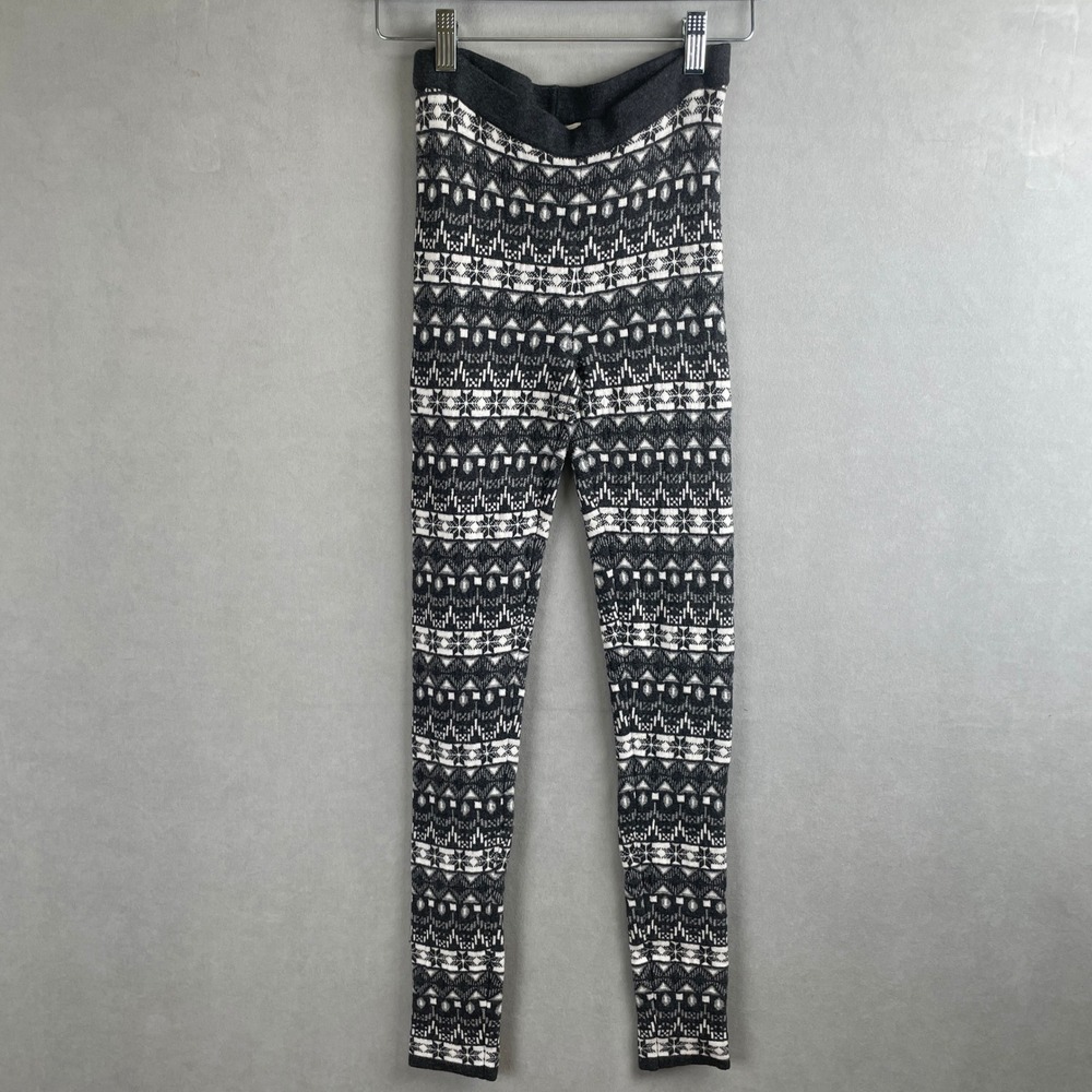 Forever 21 Womens Gray Fair Isle Knit Sweater Cozy Leggings Snowflake Nordic S